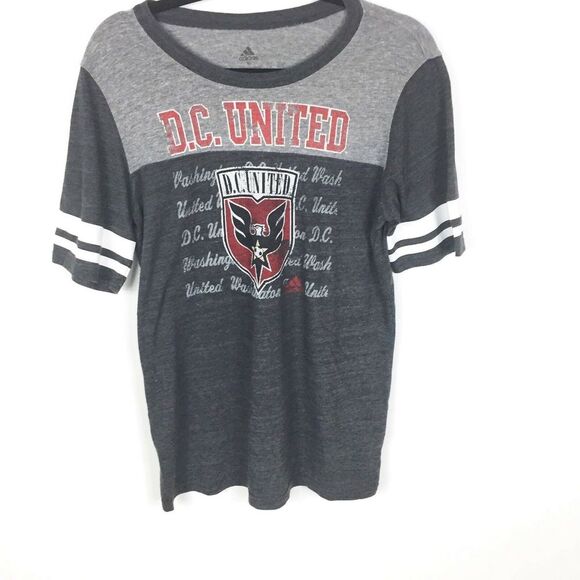 Adidas DC United T Shirt Tee M Logo Soccer Club Sports Graphic Gray Washington - Picture 1 of 12